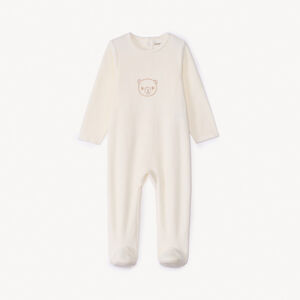 Πιτζάμα βελουτέ με κέντημα ζώου για μωρό αγόρι 