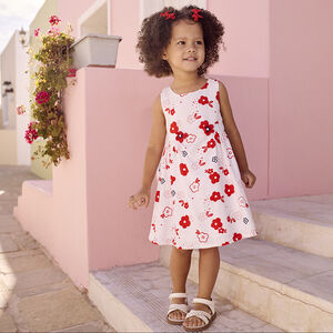 Αμάνικο φόρεμα με σχέδιο λουλούδια για bebe κορίτσι 