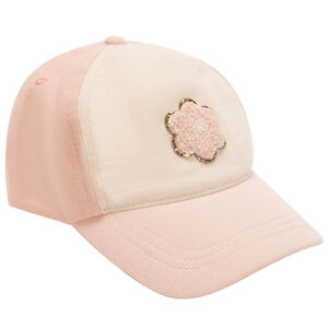 Casquette molleton avec fleur en bouclettes pour bébé fille 