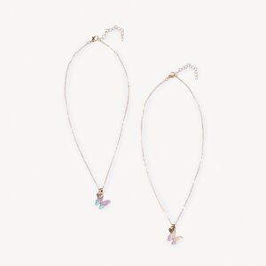Σετ από 2 κολιέ με κρεμαστό πεταλούδα για κορίτσι 