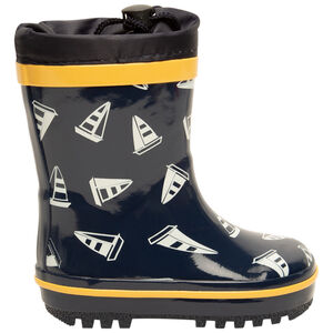 Μπότες βροχής με αδιάβροχο γιακά και print voiliers για bebe αγόρι 