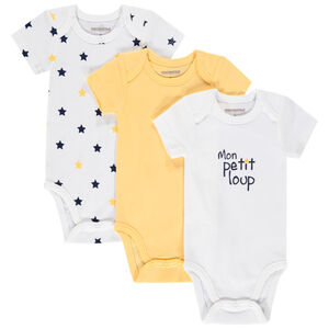 Lot de 3 bodies manches courtes pour bébé garçon Main Lot de 3 bodies manches courtes pour bébé garçon