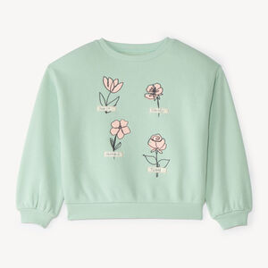 Sweat à capuche en molleton à imprimé floral pour fille 