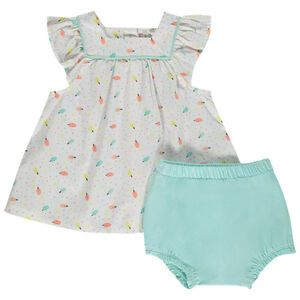 Σετ τουνίκ με σχέδιο παγωτά και bloomer για bebe κορίτσι 