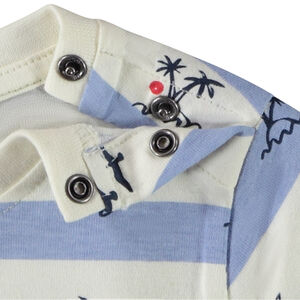 Κοντομάνικο μπλουζάκι με ρίγες και θαλάσσιο σχέδιο για μωρό αγόρι 