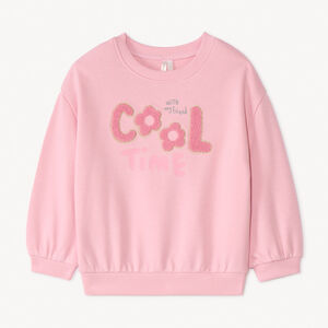 Φόρμα oversize με λωρίδες και boucle για μωρά κορίτσια 