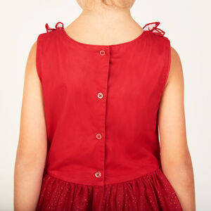 Robe de fête sans manches à froufrous pailletés pour fille 