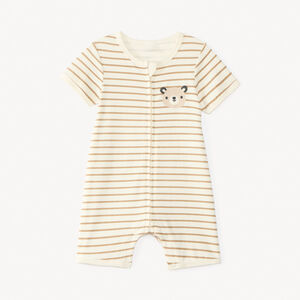 Σαλοπέτα με ρίγες και εκτύπωση αρκουδάκι για αγόρι μωρό 