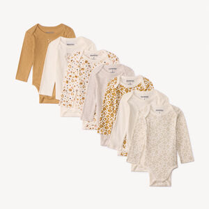 Lot de 7 bodies manches longues tachetés pour bébé fille  Main Lot de 7 bodies manches longues tachetés pour bébé fille