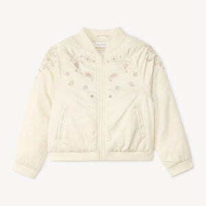 Σατέν μπόμπερ με κασεμίρ κεντήματα για κορίτσι 