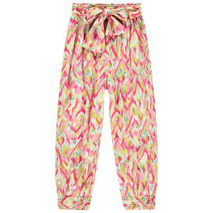 Παντελόνι 3/4 με κόμπο και σχέδιο ethnic για κορίτσι 