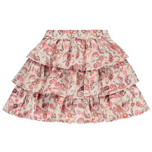 Φούστα με βολάν και σχέδιο κασμίρ για κορίτσι 