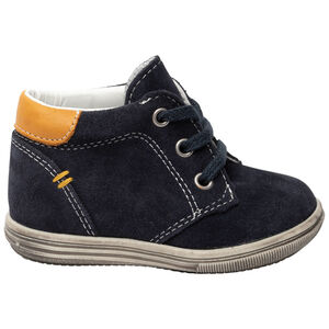 Μποτάκια μπλε marine δερμάτινα για bebe αγόρι 