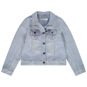 Ζακέτα εφέ τζιν με τσέπες για κορίτσι 