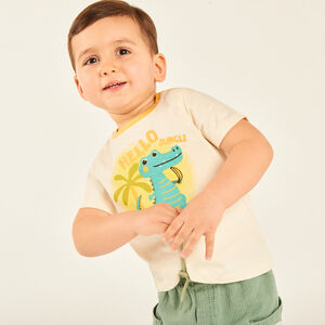 T-shirt με κοντό μανίκι με εκτύπωση κροκόδειλου για αγοράκι 