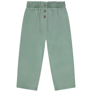 Παντελόνι υφασμάτινο με κουμπιά λουλούδια για bebe κορίτσι 