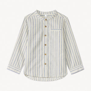 Πουκάμισο υφασμάτινο ριγέ με μακριά μανίκια που μαζεύουν για bebe αγόρι 