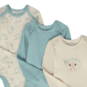 Lot de 7 bodies manches longues dinosaures pour bébé garçon 