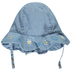 Charlotte en chambray brodé et festonné pour bébé fille 