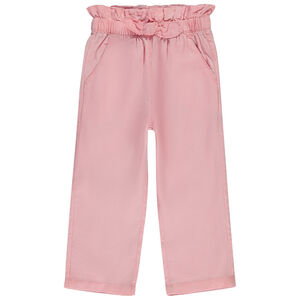 Παντελόνι φαρδύ μονόχρωμο effet δετό για κορίτσι 