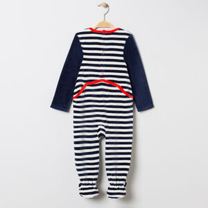 Πιτζάμα βελουτέ ριγέ με πνεύμα Χριστουγέννων για μωρό αγόρι 