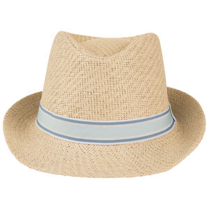 Καπέλο Borsalino πλεκτό με δίχρωμο γαζί για μωρό αγόρι 