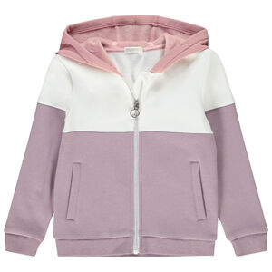 Gilet à capuche en molleton effet coloblock pour fille 