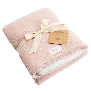 Διπλής όψης κουβέρτα 70 x 100 cm Promenade Bucolique ροζ 