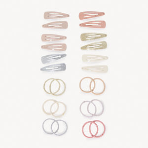 Σετ από 12 φουρκέτες + 12 μίνι λαστιχάκια για κορίτσι 