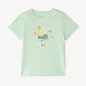 T-shirt à manches courtes uni avec imprimé fantaisie pour bébé garçon 