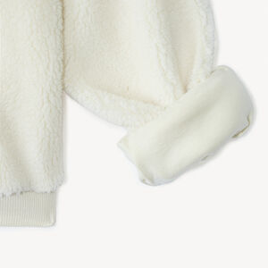 Σούπερ φούτερ oversized από sherpa με εφέ γούνας για κορίτσια. 