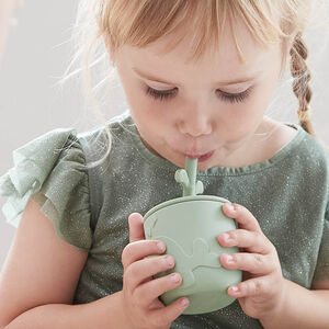 Σετ 2 γυάλες με καλαμάκι Peekaboo - Wally Μουστάρδι 