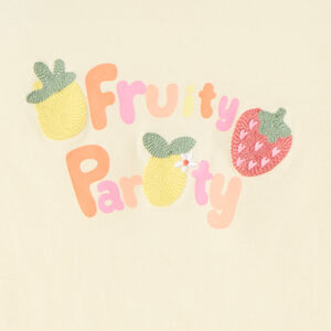 T-shirt με κοντό μανίκι με κέντημα φρούτων για κορίτσι μωρό 