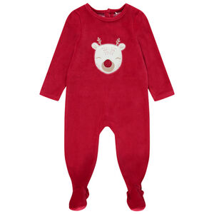 Dors-bien en velours avec patch Renne de Noël pour bébé garçon Main Dors-bien en velours avec patch Renne de Noël pour bébé garçon