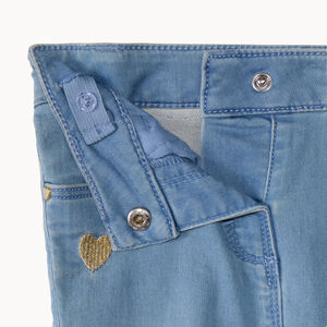 Τζιν slim με κεντήματα χρυσές καρδιές για bebe κορίτσι 