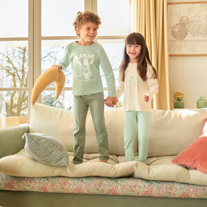 Σετ μακρύ πυτζάμας από τζερσέ ύφασμα με σχέδιο καγιάκ για αγόρι 