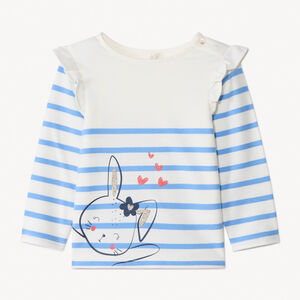 Μακρυμάνικο μπλουζάκι marinière από molleton για bebe κορίτσι 