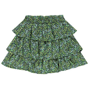 Φούστα με βολάν σε εφέ τσαλακωμένου υφάσματος με floral σχέδιο για κορίτσι 