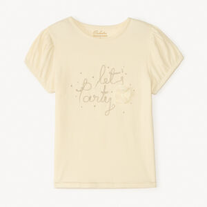 T-shirt με κοντά μανίκια και χρυσή λεπτομέρεια για κορίτσι 