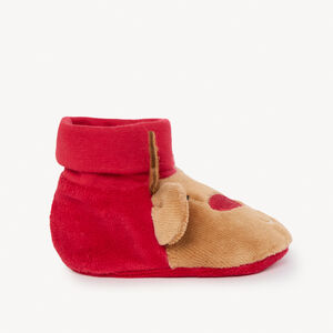 Βρεφικά παπουτσάκια βελουτέ με φανταχτερό σχέδιο τάρανδου για μωρό 