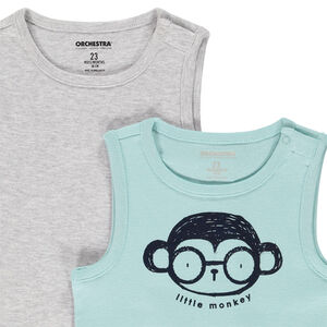 Σετ από 2 αμάνικα μπλουζάκια για bebe αγόρι 