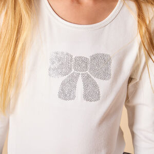 Φόρεμα γιορτής μακρυμάνικο με εφέ 2 σε 1 από δύο υφάσματα για κορίτσι 