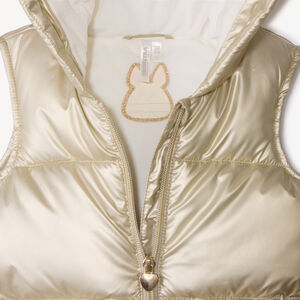 Αμάνικο πάνινο μπουφάν με κουκούλα και χαριτωμένα αυτιά για bebe κορίτσι 