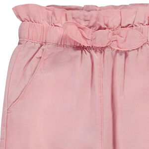 Παντελόνι φαρδύ μονόχρωμο effet δετό για κορίτσι 