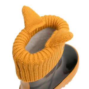 Bottes de pluie pour enfant garçon à col en tricot motif renard  