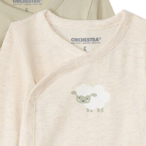 Σετ 7 bodies με μακριά μανίκια jersey για μωρό με διαφορετικά ανοίγματα ανάλογα με την ηλικία 