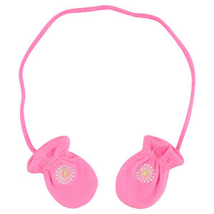 Moufles micropolaires reliés avec motif brodé 