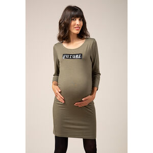 Φόρεμα εγκυμοσύνης μακρυμάνικο με σχέδιο φαντασίας 