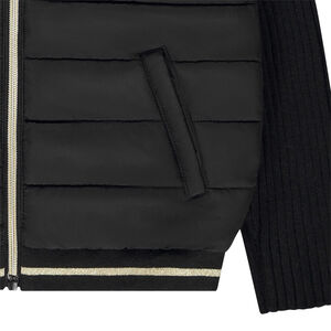 Μπουφάν από δύο υλικά με επένδυση και ραφή για κορίτσι 