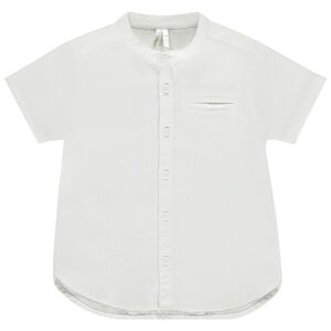 Πουκάμισο κοντομάνικο μονόχρωμο με γιακά mao για μωρό αγόρι 